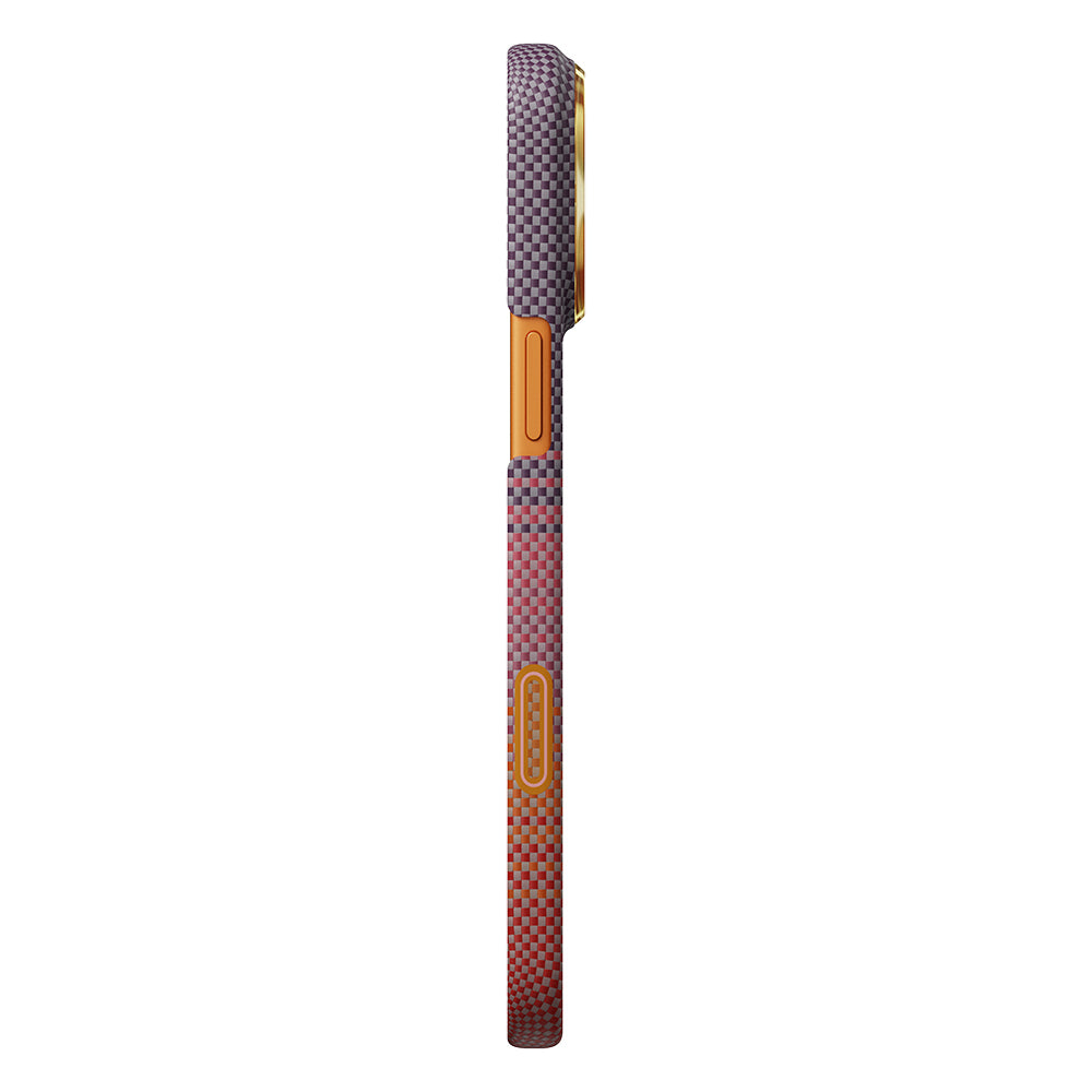 iPhone 17 Pro Kılıf M-safe Şarj Özellikli Aramid Karbon Fiber Pitaka Sunset 2.0 California Dream Serisi Kılıf