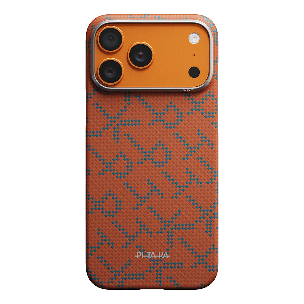 iPhone 17 Pro Kılıf M-safe Şarj Özellikli Aramid Karbon Fiber Pitaka Tactile Woven Monogram Serisi Kılıf