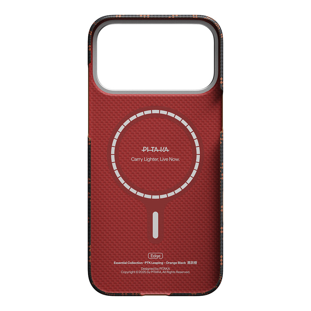 iPhone 17 Pro Kılıf M-safe Şarj Özellikli Aramid Karbon Fiber Pitaka Tactile Woven Monogram Serisi Kılıf