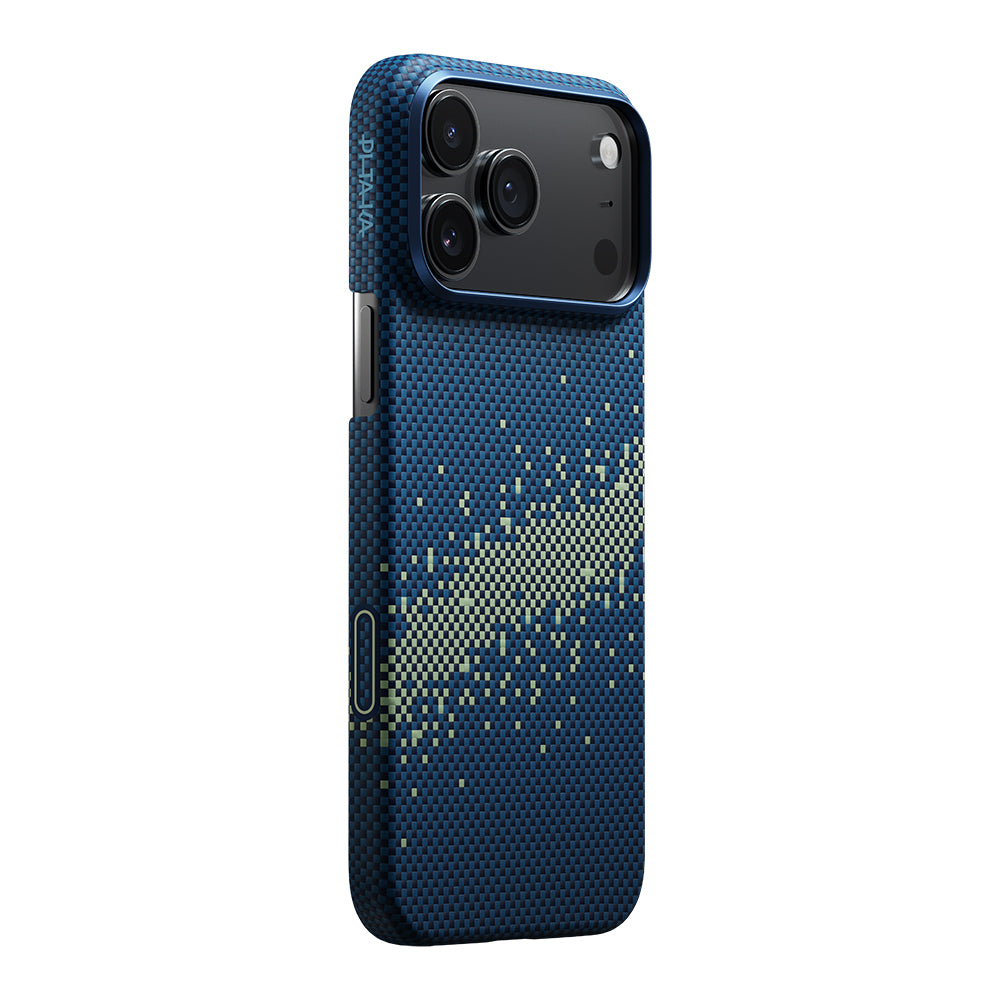 iPhone 17 Pro Kılıf M-safe Şarj Özellikli Aramid Karbon Fiber Pitaka Tactile Woven Starpeak Serisi Milky Way Galaxy Kılıf