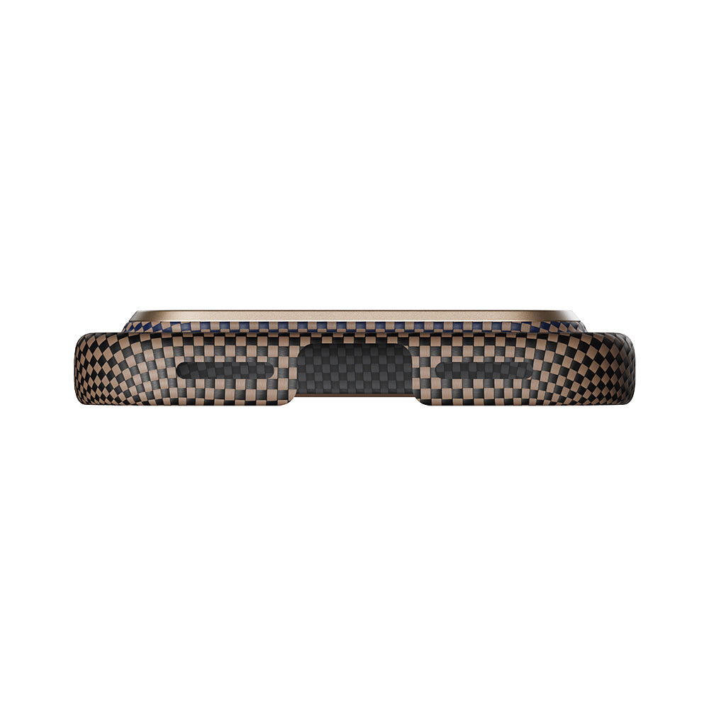 iPhone 17 Pro Kılıf M-safe Şarj Özellikli Aramid Karbon Fiber Pitaka Tactile Woven Sunset-Moonrise Serisi Kılıf