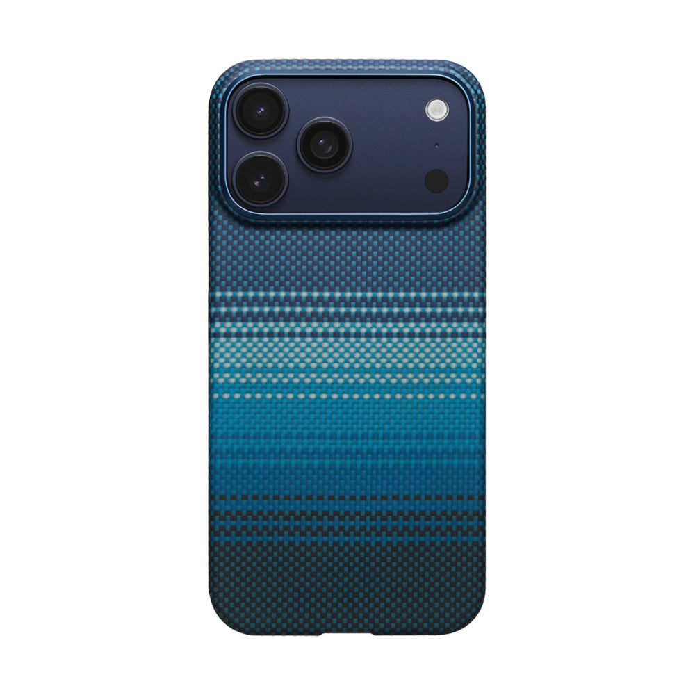 iPhone 17 Pro Kılıf M-safe Şarj Özellikli Aramid Karbon Fiber Pitaka Tactile Woven Sunset-Moonrise Serisi Kılıf