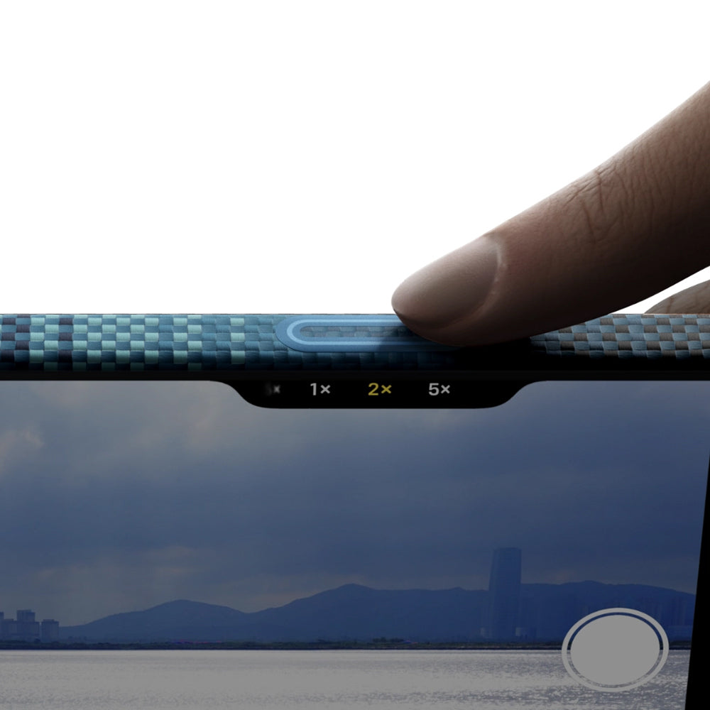 iPhone 17 Pro Kılıf M-safe Şarj Özellikli Aramid Karbon Fiber Pitaka Tactile Woven Sunset-Moonrise Serisi Kılıf