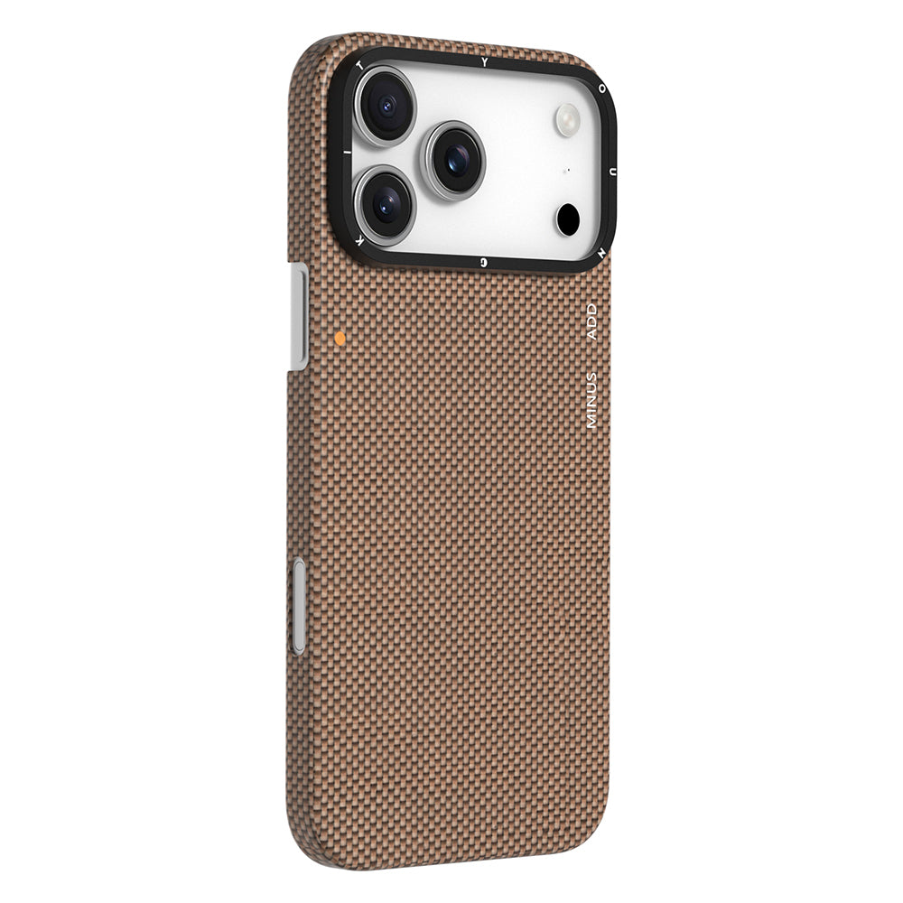 iPhone 17 Pro Kılıf M-safe Şarj Özellikli Aramid Fiber Youngkit 1500D Extreme Wing Titanyum-Gold Serisi Kılıf