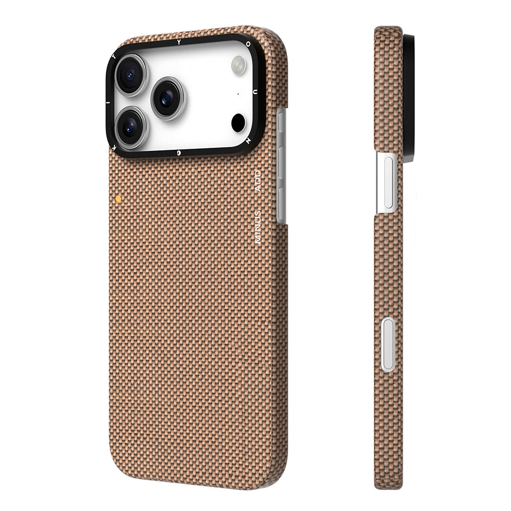 iPhone 17 Pro Kılıf M-safe Şarj Özellikli Aramid Fiber Youngkit 1500D Kevlar Extreme Wing Titanyum-Gold Serisi Kılıf