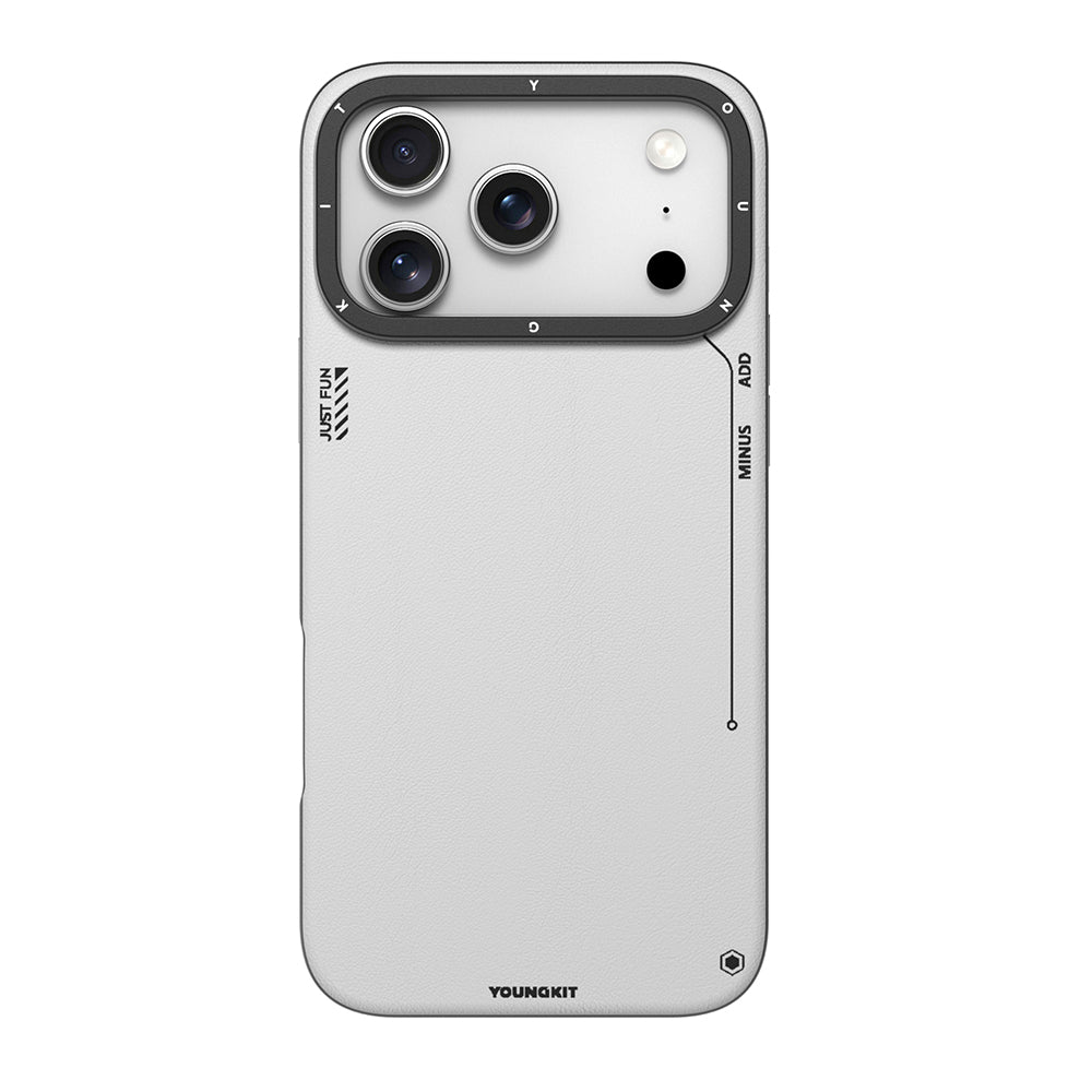 iPhone 17 Pro Kılıf M-safe Şarj Özellikli Basit Mat Deri Desenli Youngkit Tech Fashion Serisi Kılıf