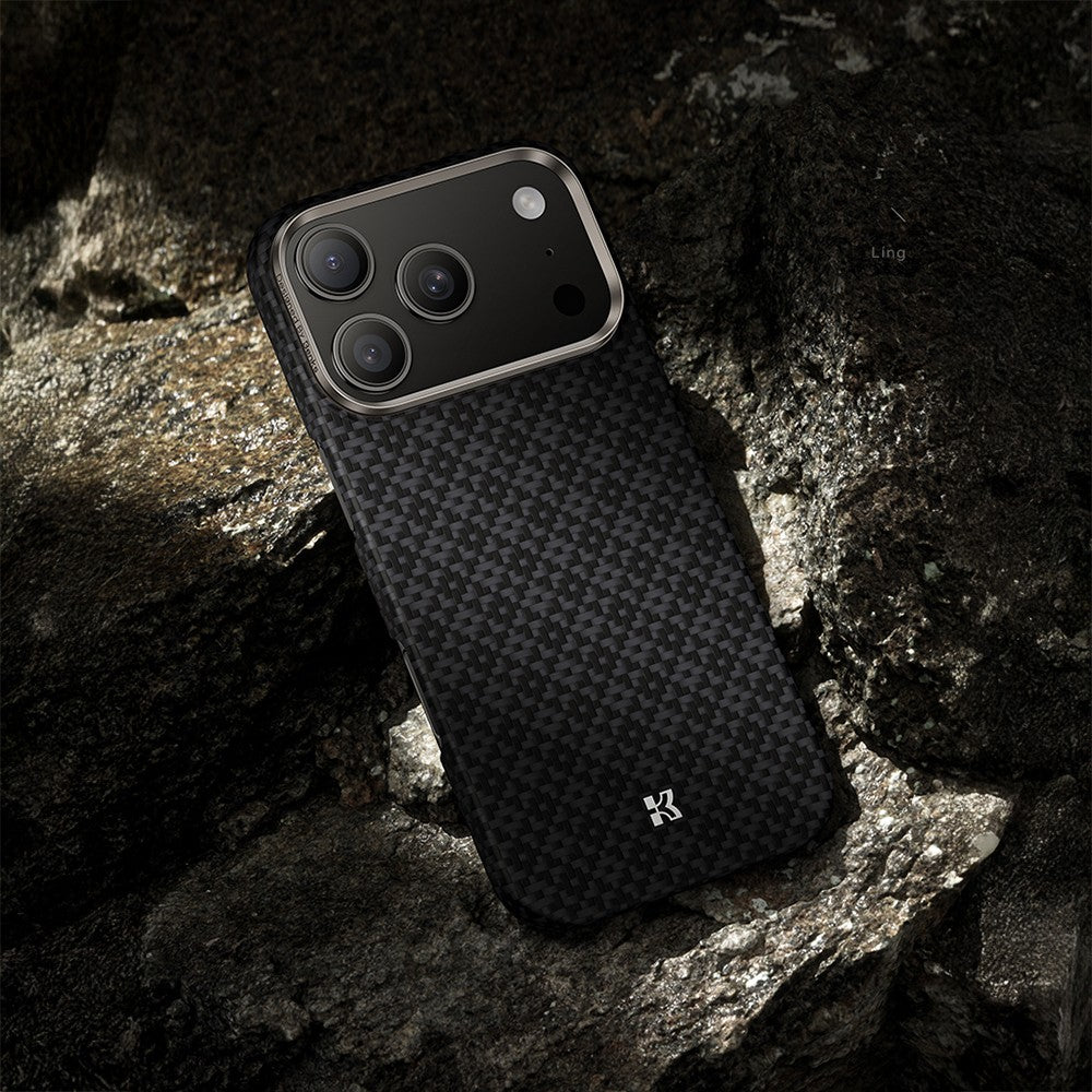 iPhone 17 Pro Kılıf M-Safe Şarj Özellikli Benks ArmorAir ArmorGrid Serisi Kevlar Karbon Kılıf