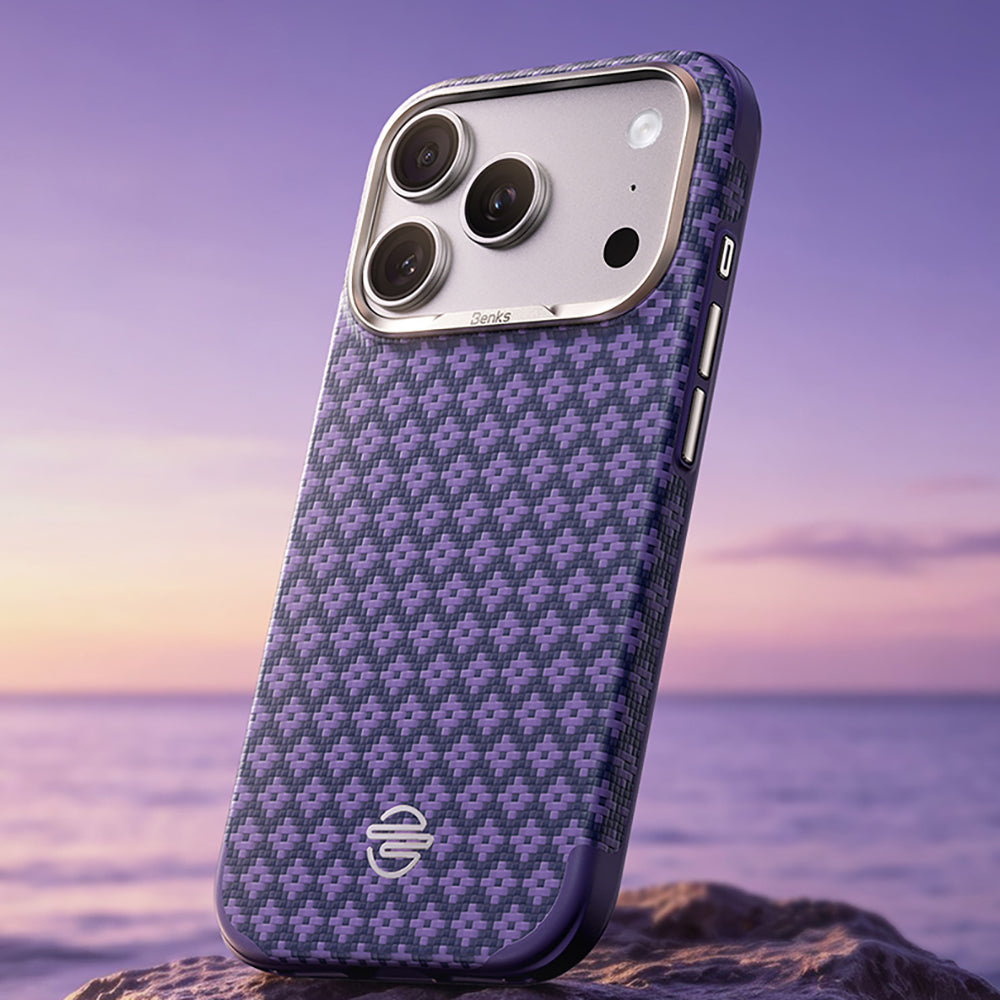 iPhone 17 Pro Kılıf M-Safe Şarj Özellikli Benks ArmorPro ArmorEdge X9 Serisi Kevlar Karbon Kılıf