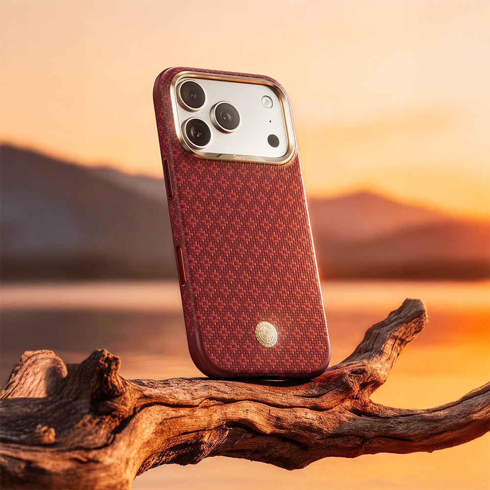 iPhone 17 Pro Kılıf M-Safe Şarj Özellikli Benks ArmorPro ArmorEdge X9 Serisi Kevlar Karbon Kılıf