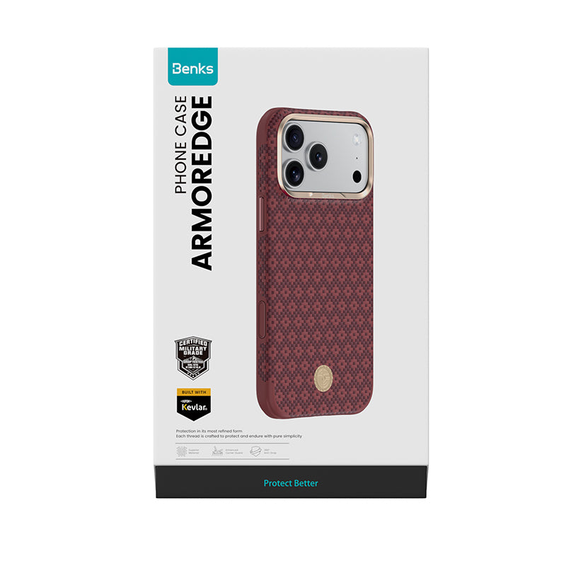 iPhone 17 Pro Kılıf M-Safe Şarj Özellikli Benks ArmorPro ArmorEdge X9 Serisi Kevlar Karbon Kılıf