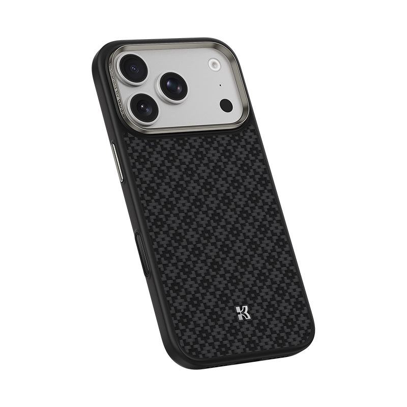 iPhone 17 Pro Kılıf M-Safe Şarj Özellikli Benks ArmorPro ArmorGrid Serisi Kevlar Karbon Kılıf