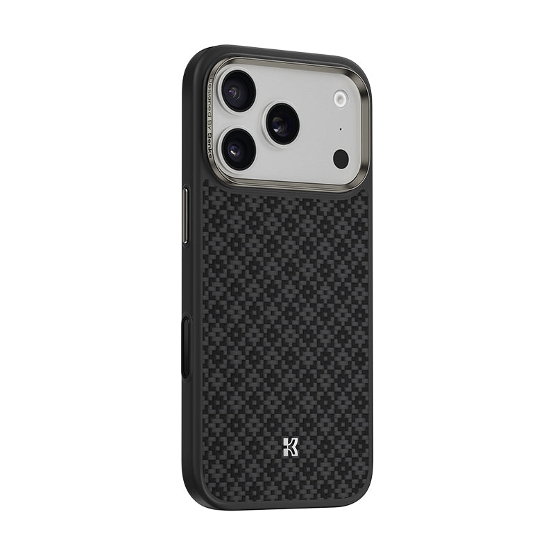 iPhone 17 Pro Kılıf M-Safe Şarj Özellikli Benks ArmorPro ArmorGrid Serisi Kevlar Karbon Kılıf