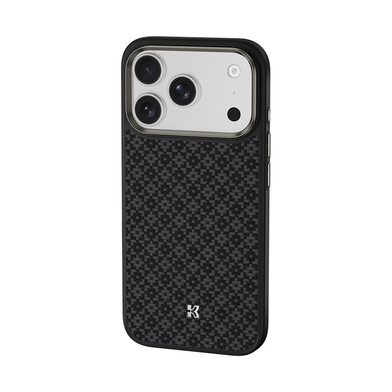 iPhone 17 Pro Kılıf M-Safe Şarj Özellikli Benks ArmorPro ArmorGrid Serisi Kevlar Karbon Kılıf