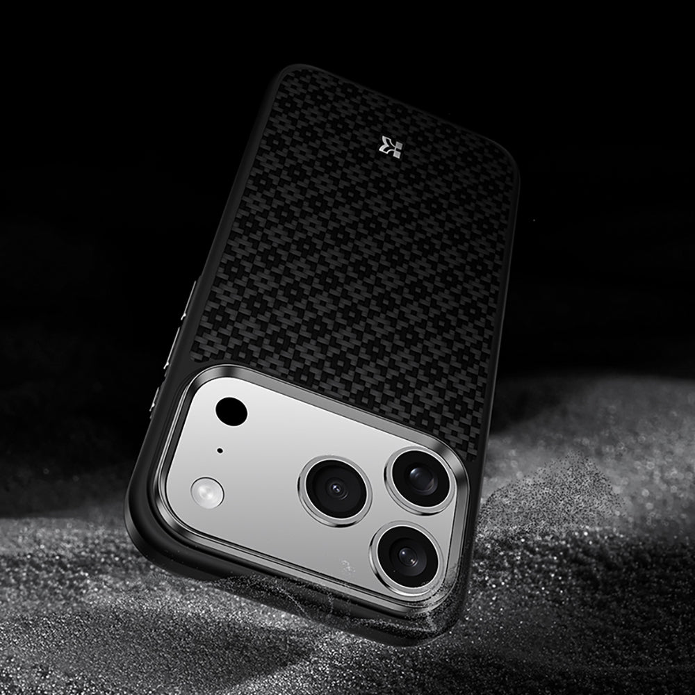 iPhone 17 Pro Kılıf M-Safe Şarj Özellikli Benks ArmorPro ArmorGrid Serisi Kevlar Karbon Kılıf