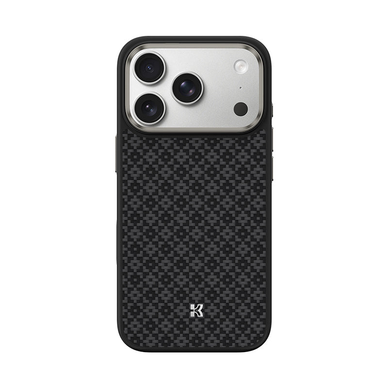 iPhone 17 Pro Kılıf M-Safe Şarj Özellikli Benks ArmorPro ArmorGrid Serisi Kevlar Karbon Kılıf