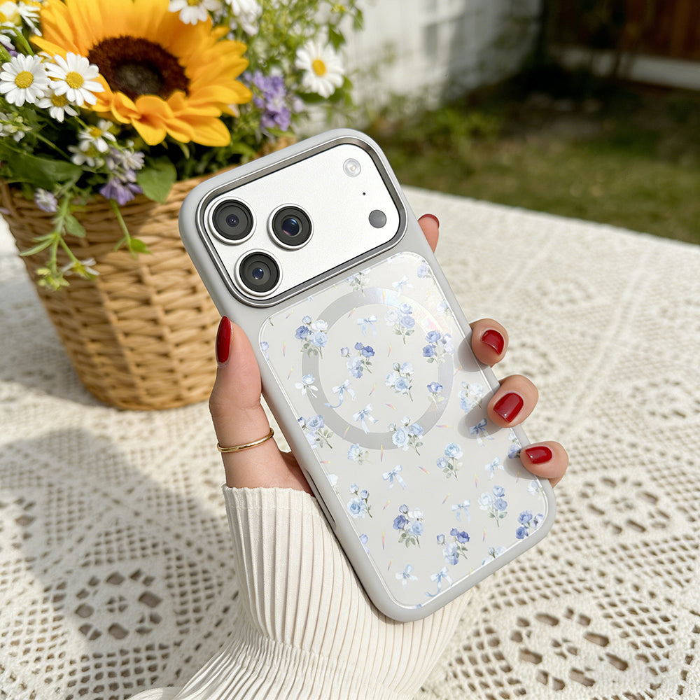 iPhone 17 Pro Kılıf M-safe Şarj Özellikli Çiçek Tasarımlı Mutural Flower Serisi Kılıf
