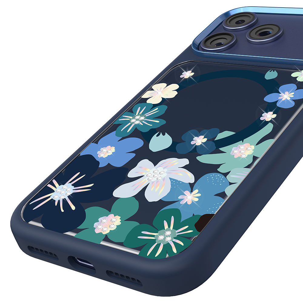iPhone 17 Pro Kılıf M-safe Şarj Özellikli Çiçek Tasarımlı Mutural Flower Serisi Kılıf
