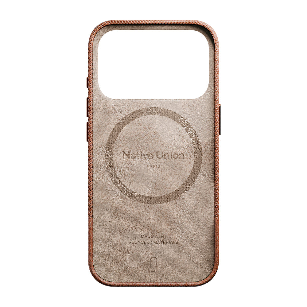 iPhone 17 Pro Kılıf M-safe Şarj Özellikli Deri Dokulu Native Union RE Classic Serisi Kılıf
