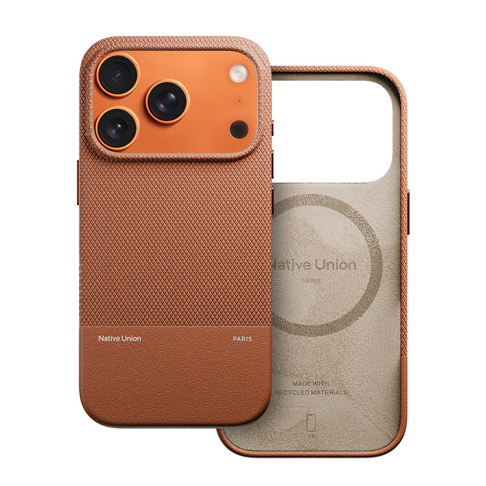 iPhone 17 Pro Kılıf M-safe Şarj Özellikli Deri Dokulu Native Union RE Classic Serisi Kılıf