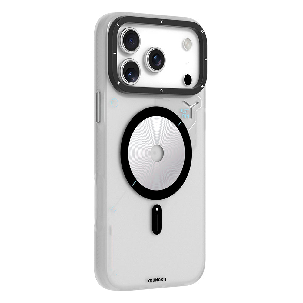iPhone 17 Pro Kılıf M-safe Şarj Özellikli Disk Desenli Youngkit Disc Battle Kılıf