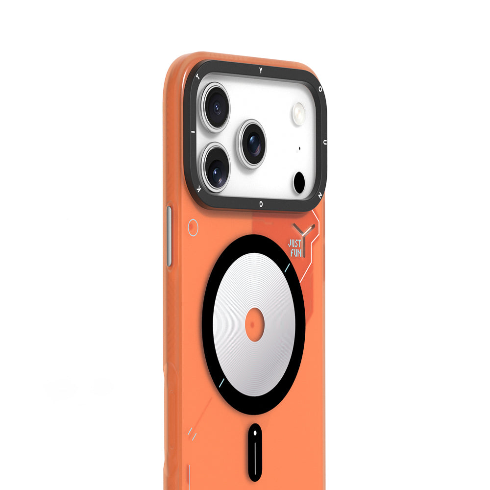 iPhone 17 Pro Kılıf M-safe Şarj Özellikli Disk Desenli Youngkit Disc Battle Kılıf