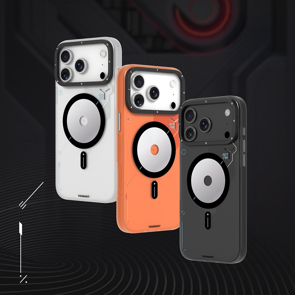 iPhone 17 Pro Kılıf M-safe Şarj Özellikli Disk Desenli Youngkit Disc Battle Kılıf