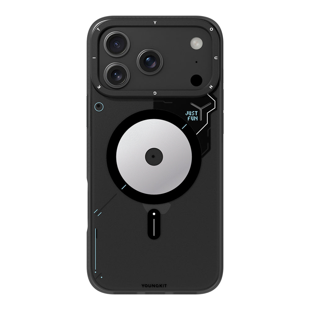 iPhone 17 Pro Kılıf M-safe Şarj Özellikli Disk Desenli Youngkit Disc Battle Kılıf