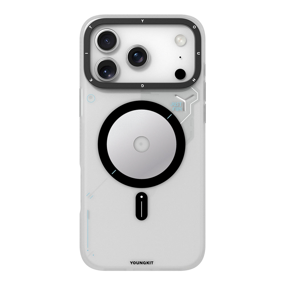 iPhone 17 Pro Kılıf M-safe Şarj Özellikli Disk Desenli Youngkit Disc Battle Kılıf