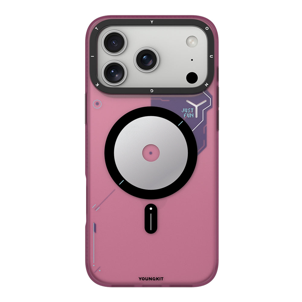 iPhone 17 Pro Kılıf M-safe Şarj Özellikli Disk Desenli Youngkit Disc Battle Kılıf