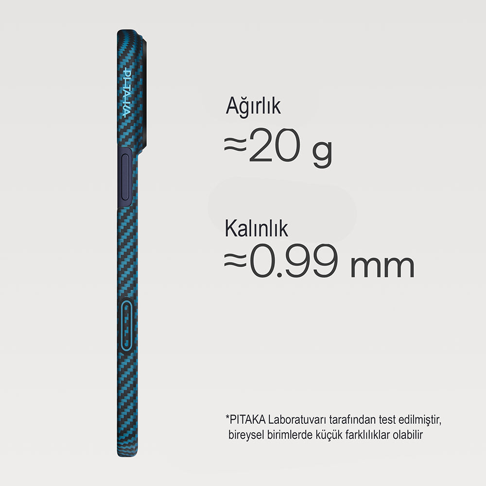 iPhone 17 Pro Kılıf M-Safe Şarj Özellikli Kamera Kontrol Butonlu Aramid Karbon Fiber Pitaka Ultra-Slim Kılıf