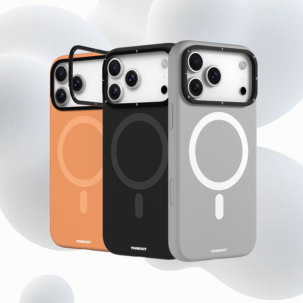 iPhone 17 Pro Kılıf M-Safe Şarj Özellikli Kamera Standlı Youngkit Gel Cream Serisi Kılıf