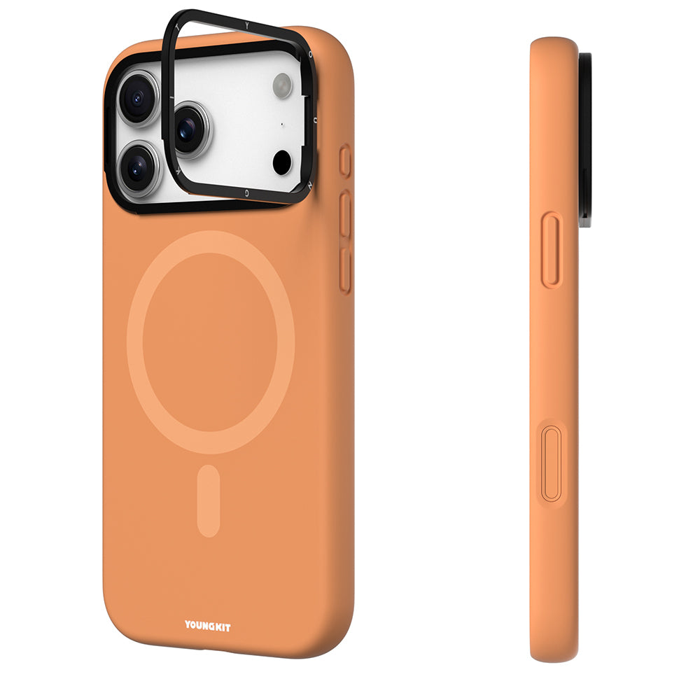 iPhone 17 Pro Kılıf M-Safe Şarj Özellikli Kamera Standlı Youngkit Gel Cream Serisi Kılıf