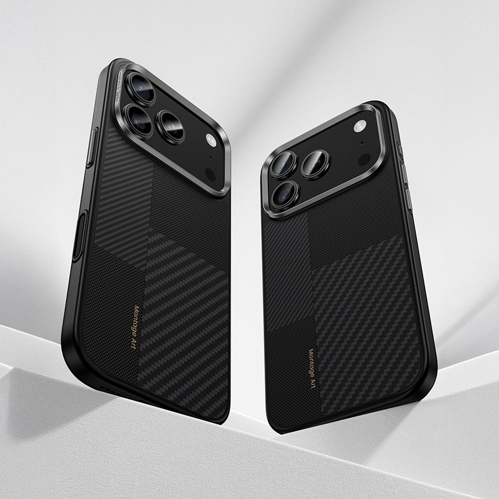 iPhone 17 Pro Kılıf M-safe Şarj Özellikli Karbon Fiber Benks Montage Hybrid ArmorPro Kevlar Kılıf