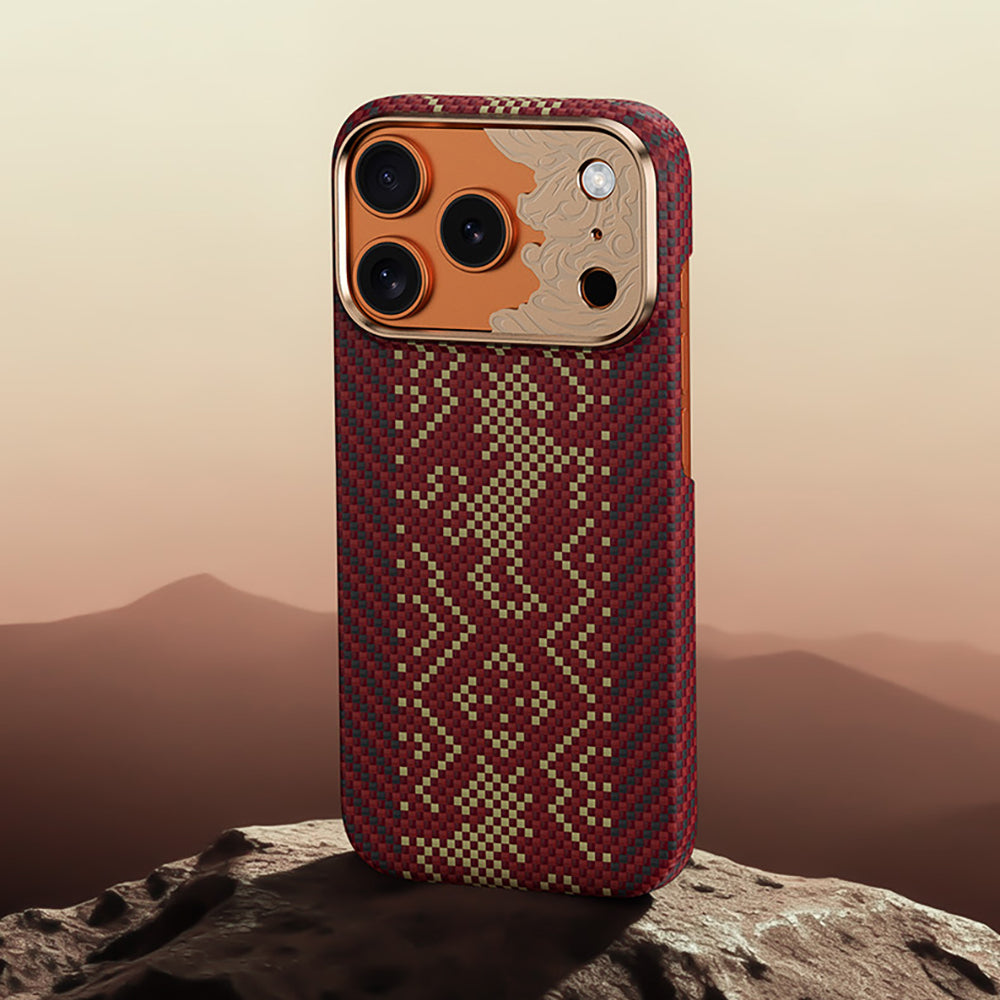 iPhone 17 Pro Kılıf M-safe Şarj Özellikli Karbon Fiber Tasarımlı Benks Knight ArmorAir Kevlar Kılıf