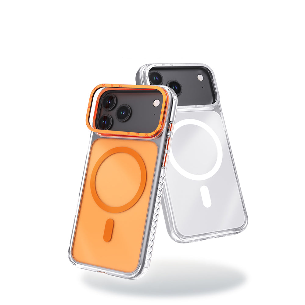 iPhone 17 Pro Kılıf M-safe Şarj Özellikli Metal Kamera Çerçeveli Airbag Tasarımlı Lenyes CK221 Sert PC Kılıf