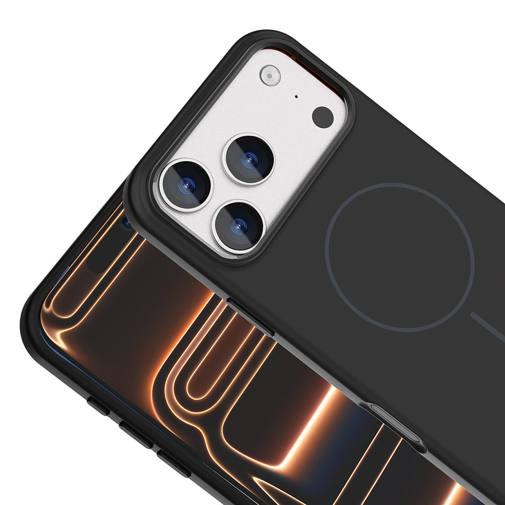 iPhone 17 Pro Kılıf M-Safe Şarj Özellikli Metal Kamera Çerçeveli Zore Edi Silikon Kılıf