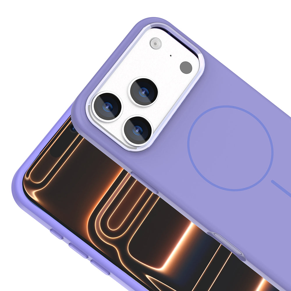 iPhone 17 Pro Kılıf M-Safe Şarj Özellikli Metal Kamera Çerçeveli Zore Edi Silikon Kılıf