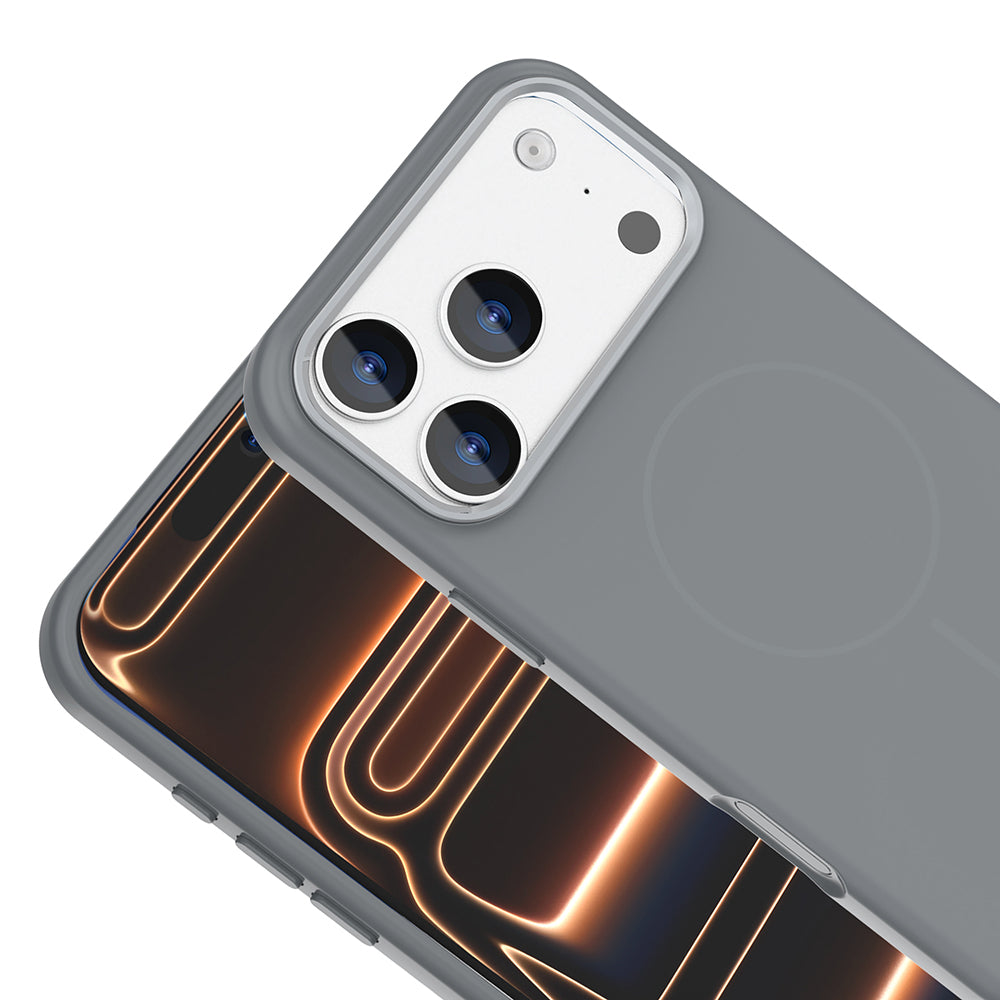 iPhone 17 Pro Kılıf M-Safe Şarj Özellikli Metal Kamera Çerçeveli Zore Edi Silikon Kılıf