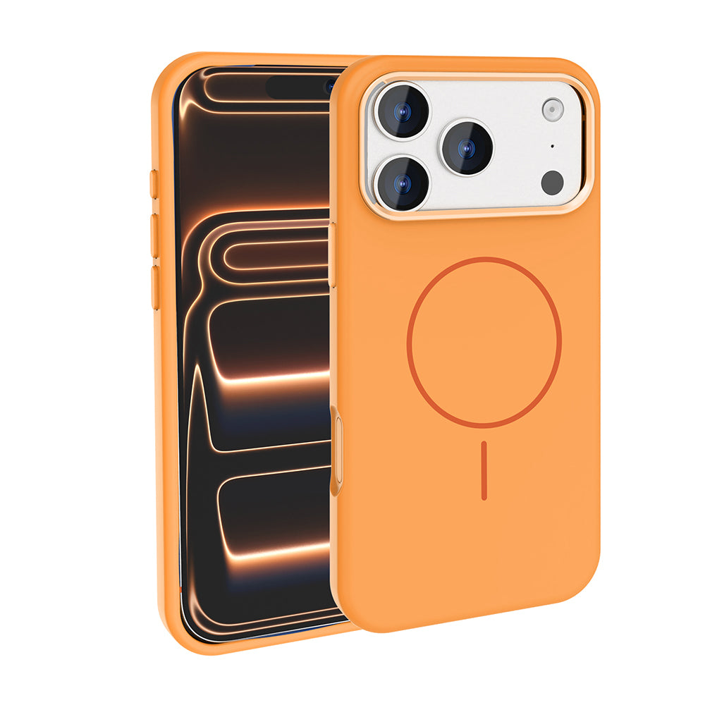 iPhone 17 Pro Kılıf M-Safe Şarj Özellikli Metal Kamera Çerçeveli Zore Edi Silikon Kılıf