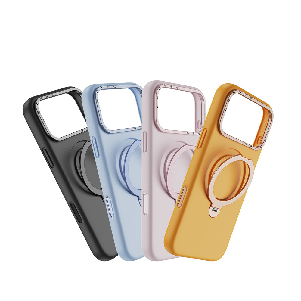 iPhone 17 Pro Kılıf M-safe Şarj Özellikli Metal Standlı Sıvı Silikon Lenyes CK223 Kılıf