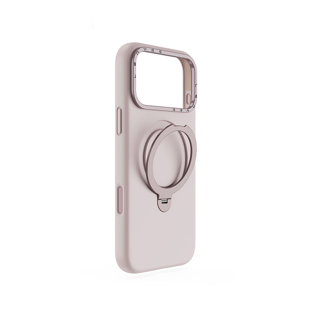 iPhone 17 Pro Kılıf M-safe Şarj Özellikli Metal Standlı Sıvı Silikon Lenyes CK223 Kılıf