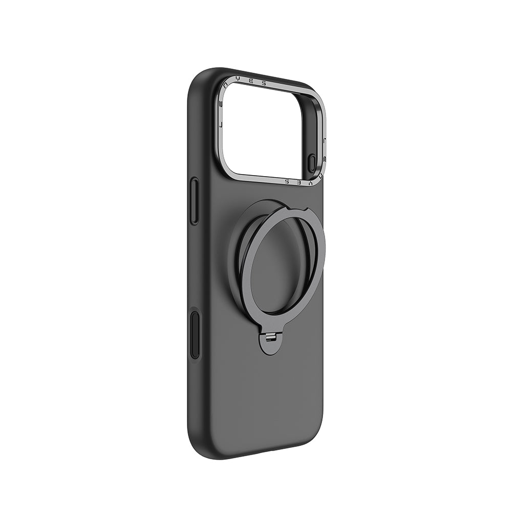 iPhone 17 Pro Kılıf M-safe Şarj Özellikli Metal Standlı Sıvı Silikon Lenyes CK223 Kılıf