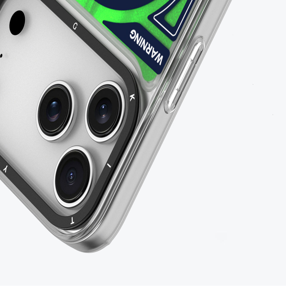 iPhone 17 Pro Kılıf M-safe Şarj Özellikli Parlak Kumlu Sıvılı Tasarımlı Galaxy Fantasy Serisi Kılıf