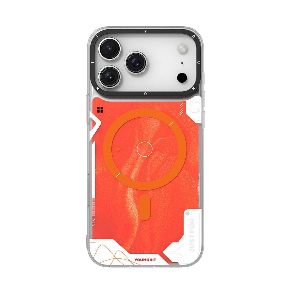 iPhone 17 Pro Kılıf M-safe Şarj Özellikli Parlak Kumlu Sıvılı Tasarımlı Galaxy Fantasy Serisi Kılıf