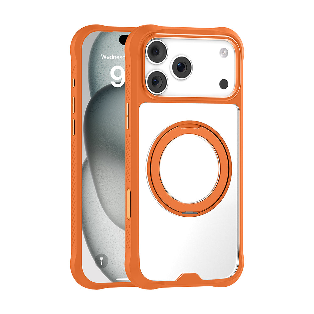 iPhone 17 Pro Kılıf M-safe Şarj Özellikli Parmak Ring Standlı Airbag Tasarımlı Mutural Obsidian Serisi Kılıf