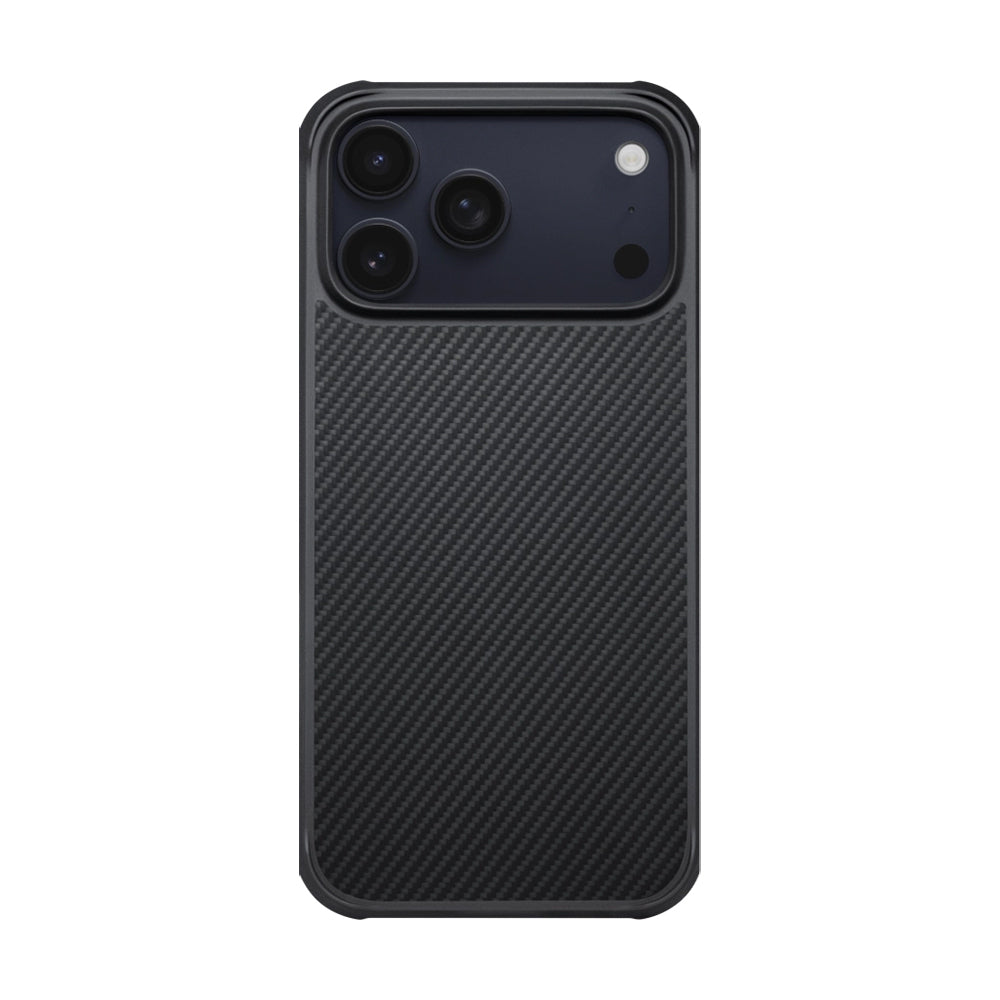 iPhone 17 Pro Kılıf M-safe Şarj Özellikli Pitaka Aramid Pro Guard Serisi Black-Gray Karbon Kılıf