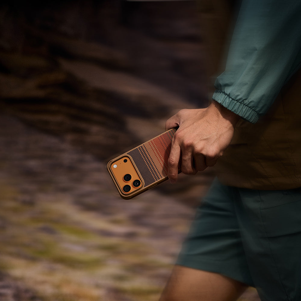 iPhone 17 Pro Kılıf M-safe Şarj Özellikli Pitaka Tactile Woven Sunset-Moonrise Aramid Pro Guard Serisi Kılıf