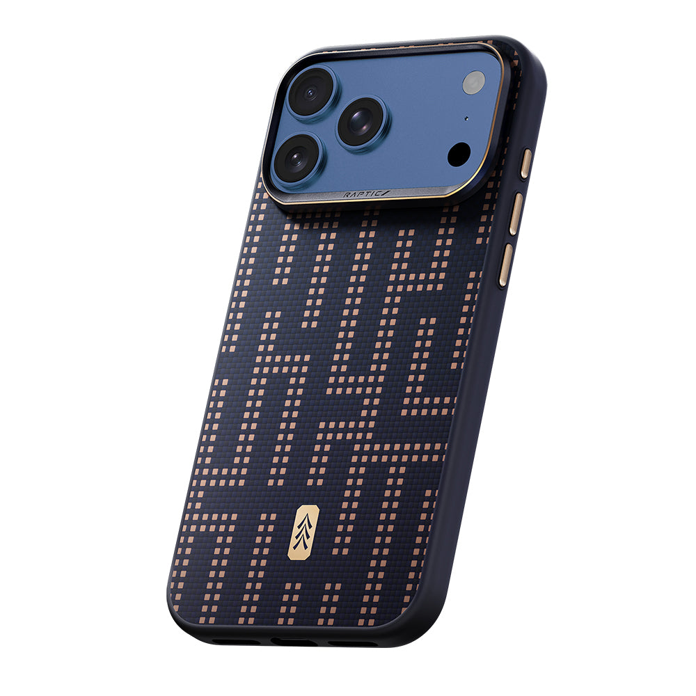 iPhone 17 Pro Kılıf M-safe Şarj Özellikli Raptic Aramid Dual Grid Serisi Karbon Kılıf