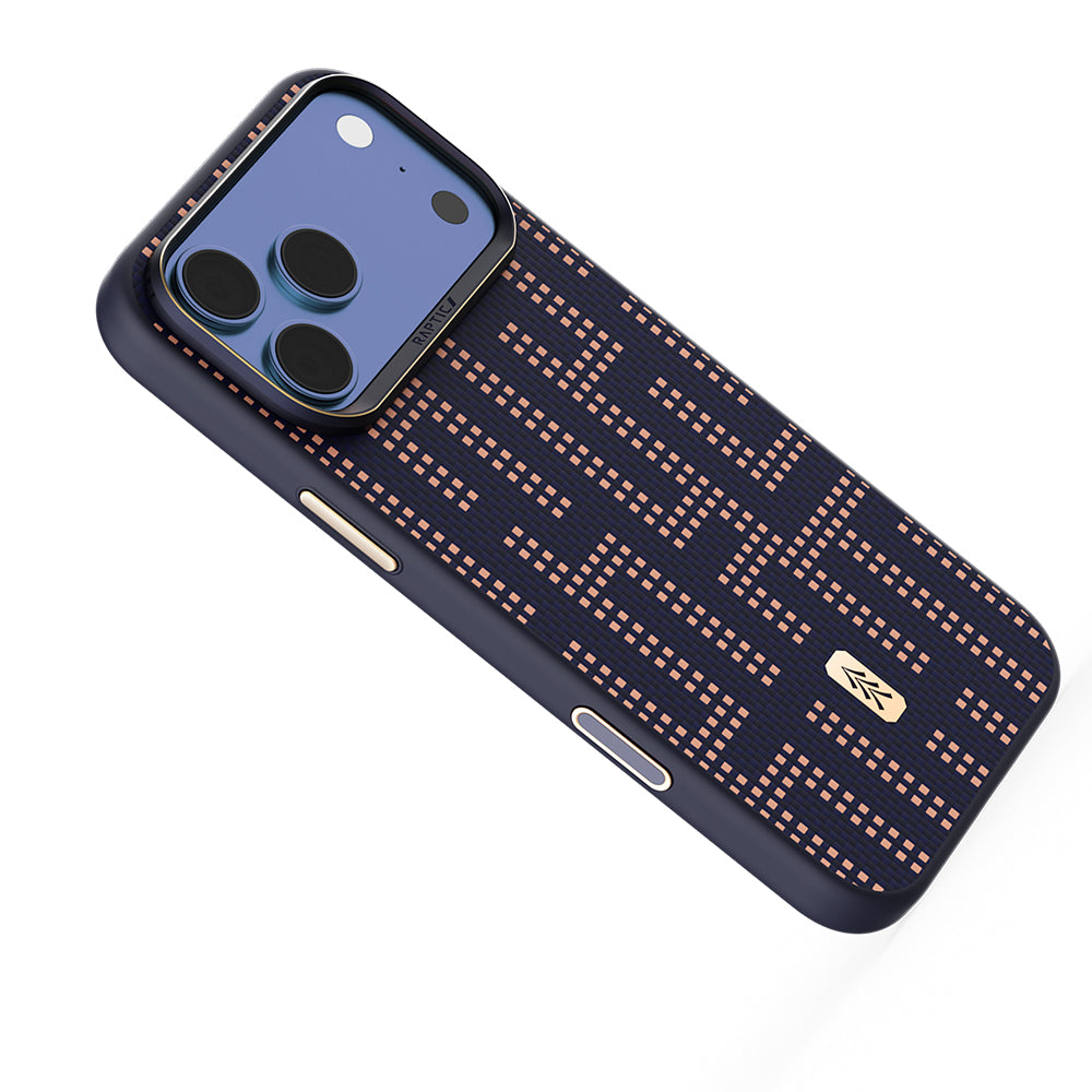 iPhone 17 Pro Kılıf M-safe Şarj Özellikli Raptic Aramid Dual Grid Serisi Karbon Kılıf