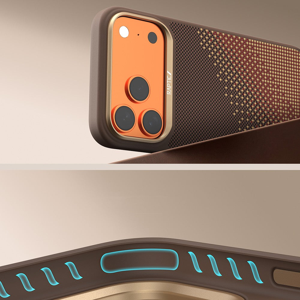 iPhone 17 Pro Kılıf M-safe Şarj Özellikli Raptic Aramid Dual Serenity Serisi Karbon Kılıf